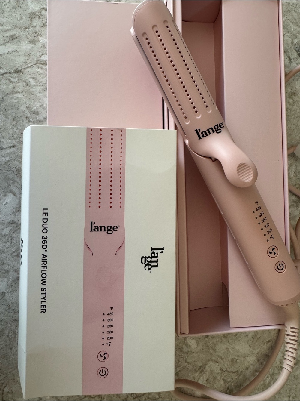 L’ange Le Duo 360° Airflow Styler Hair Straightener & Curler | Blush Pink | EUC - Picture 5 of 7